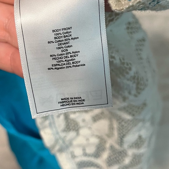 Roxy Small Bright Blue Sheer Lace Racerback Travel Cruise Florida Cali Tank Top - Picture 9 of 9